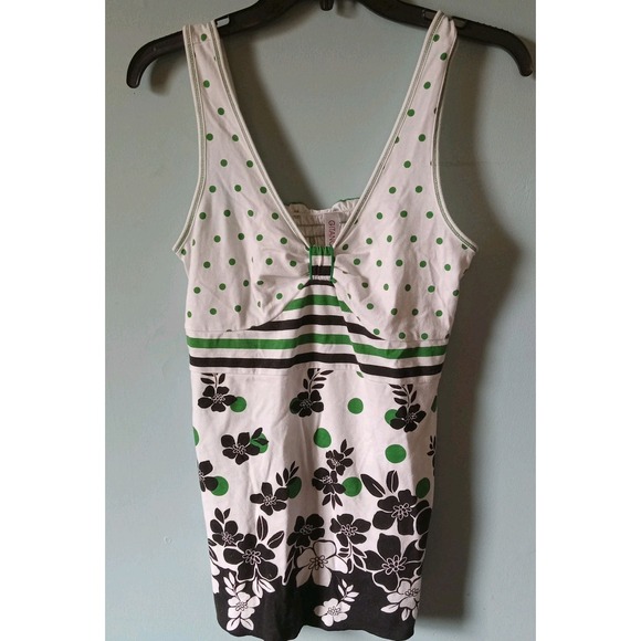 Gitano Tops - Vintage Gitano Womens Sleeveless Black Green Floral Tank Top Shirt Blouse SZ S